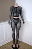 POPCORN MESH LONG SLEEVE TOP & LEGGING SET