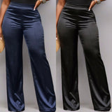 Satin Straight Leg Dress Pants