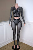 POPCORN MESH LONG SLEEVE TOP & LEGGING SET