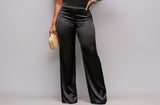 Satin Straight Leg Dress Pants