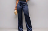 Satin Straight Leg Dress Pants