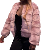 Pink Faux Fur Coat