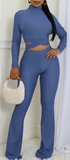 Mock Neck Pants Set